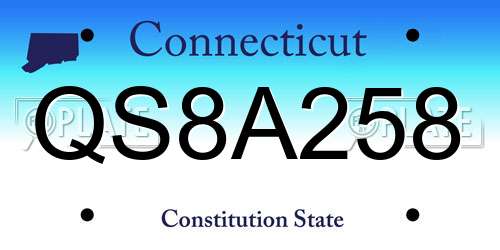 QS8A258 Connecticut License Plate