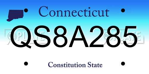 QS8A285 Connecticut License Plate