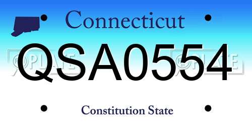 QSA0554 Connecticut License Plate