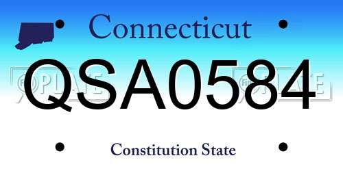 QSA0584 Connecticut License Plate