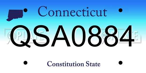 QSA0884 Connecticut License Plate