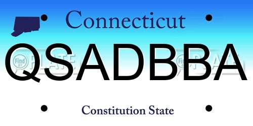 QSADBBA Connecticut License Plate
