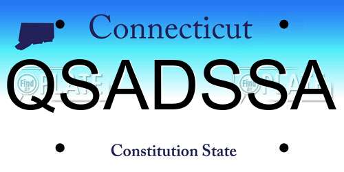 QSADSSA Connecticut License Plate