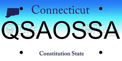 QSAOSSA Connecticut License Plate