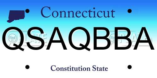 QSAQBBA Connecticut License Plate