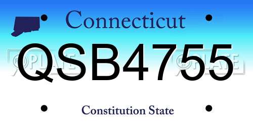 QSB4755 Connecticut License Plate