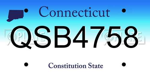 QSB4758 Connecticut License Plate
