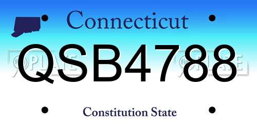 QSB4788 Connecticut License Plate