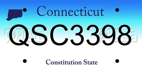 QSC3398 Connecticut License Plate