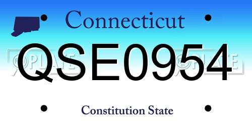 QSE0954 Connecticut License Plate