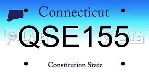 QSE155 Connecticut License Plate