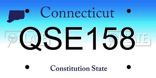 QSE158 Connecticut License Plate
