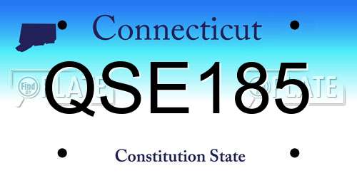 QSE185 Connecticut License Plate