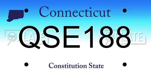 QSE188 Connecticut License Plate