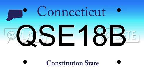 QSE18B Connecticut License Plate