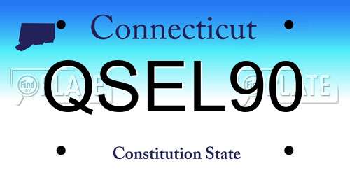 QSEL90 Connecticut License Plate