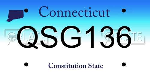 QSG136 Connecticut License Plate