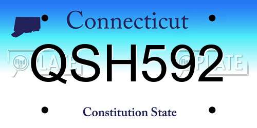QSH592 Connecticut License Plate