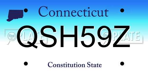 QSH59Z Connecticut License Plate