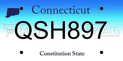QSH897 Connecticut License Plate