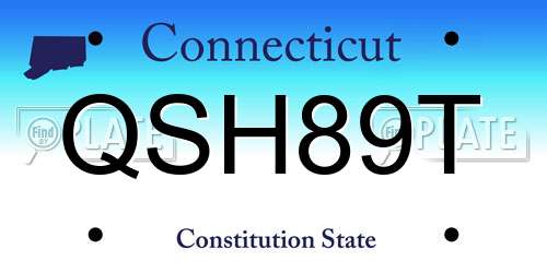 QSH89T Connecticut License Plate