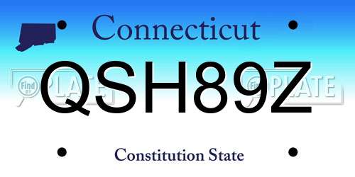 QSH89Z Connecticut License Plate