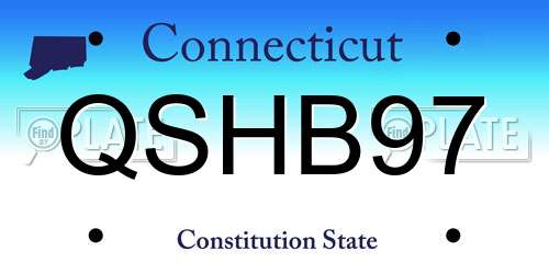 QSHB97 Connecticut License Plate