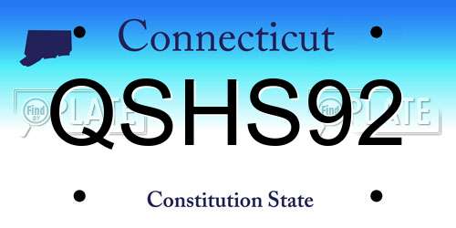 QSHS92 Connecticut License Plate