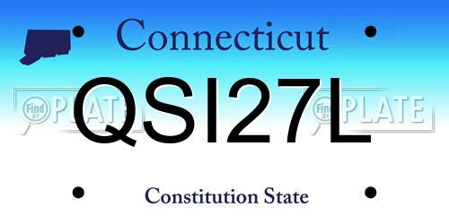 QSI27L Connecticut License Plate