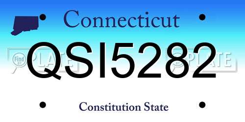 QSI5282 Connecticut License Plate