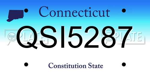QSI5287 Connecticut License Plate