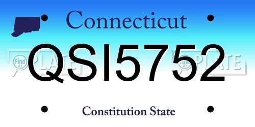 QSI5752 Connecticut License Plate