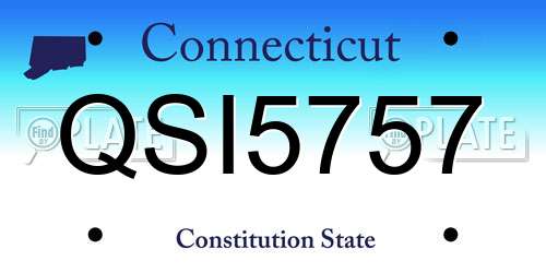 QSI5757 Connecticut License Plate