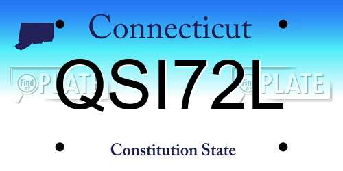 QSI72L Connecticut License Plate