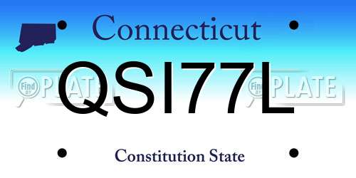 QSI77L Connecticut License Plate