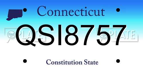 QSI8757 Connecticut License Plate