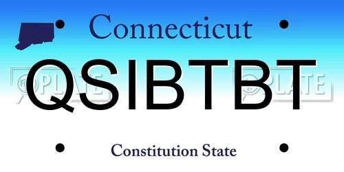 QSIBTBT Connecticut License Plate
