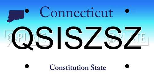 QSISZSZ Connecticut License Plate