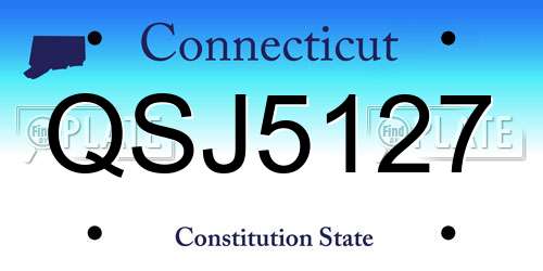 QSJ5127 Connecticut License Plate