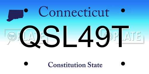 QSL49T Connecticut License Plate