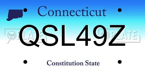 QSL49Z Connecticut License Plate