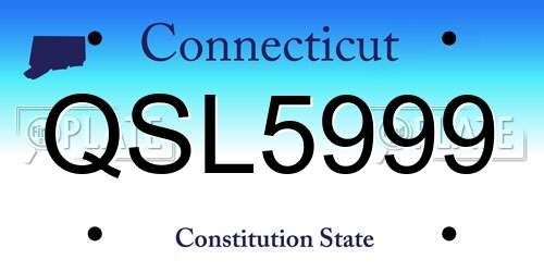 QSL5999 Connecticut License Plate
