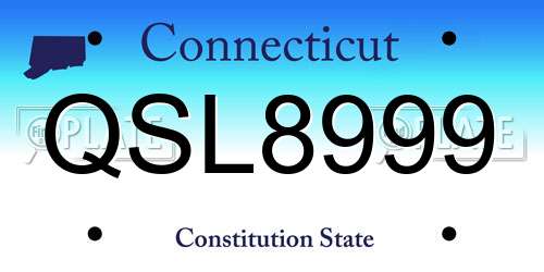 QSL8999 Connecticut License Plate
