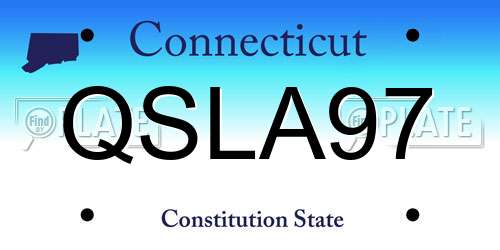 QSLA97 Connecticut License Plate