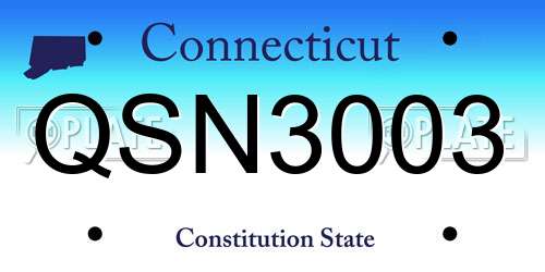 QSN3003 Connecticut License Plate