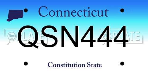 QSN444 Connecticut License Plate