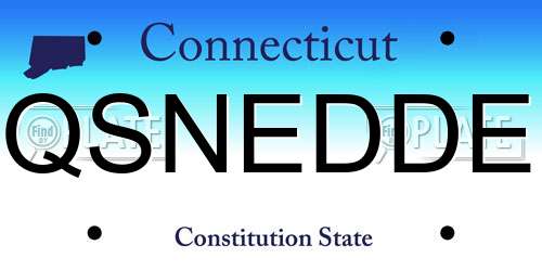 QSNEDDE Connecticut License Plate