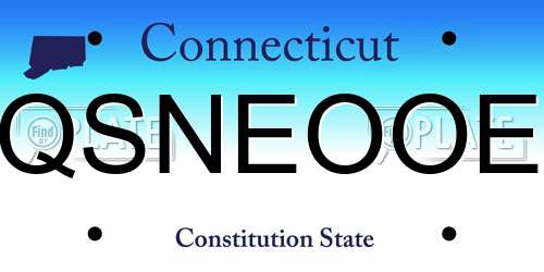 QSNEOOE Connecticut License Plate