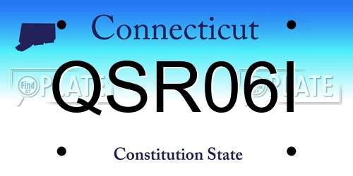 QSR06I Connecticut License Plate