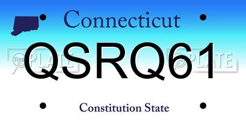 QSRQ61 Connecticut License Plate